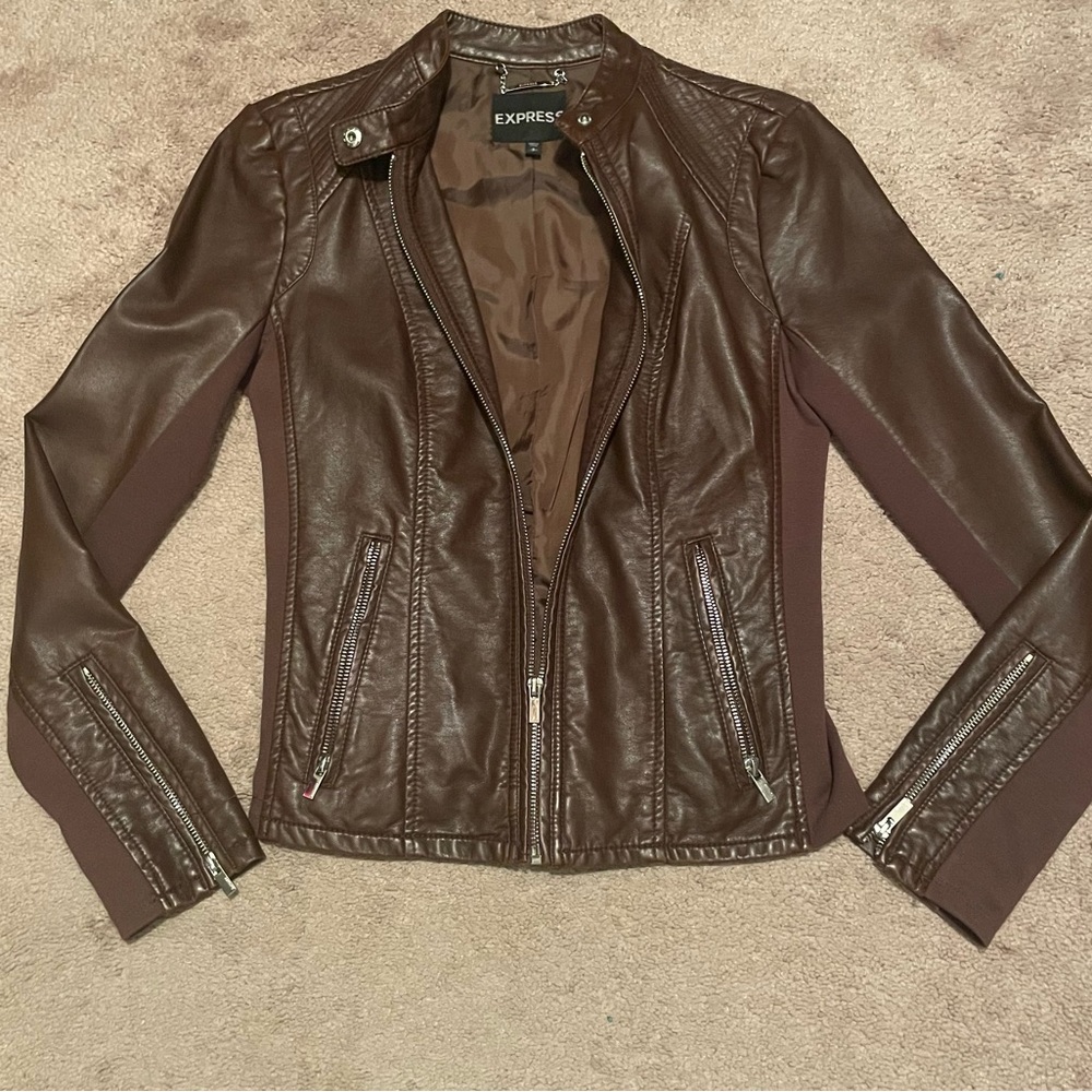 Express Women's Chocolate Leather Jacket
